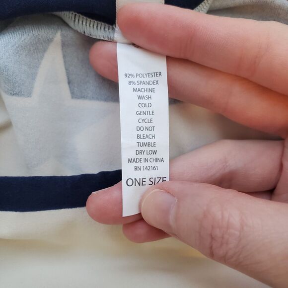 NEW LuLaRoe Navy Cream Star Leggings - Picture 7 of 7